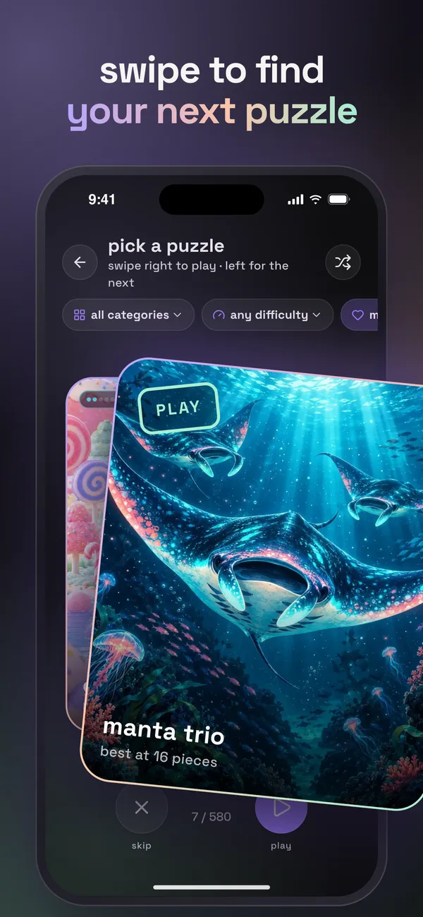 The shuffle deck: swipe right to play